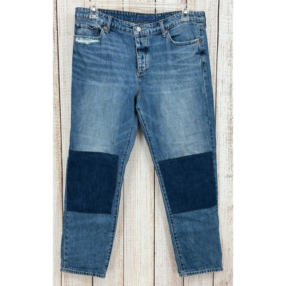 Lucky‎ Brand Sienna Slim Patch Boyfriend Jeans Women's 12/31 Distressed Denim